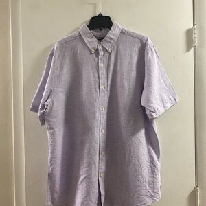 Chaps Light Lavender Short-Sleeve Button-Down Shirt